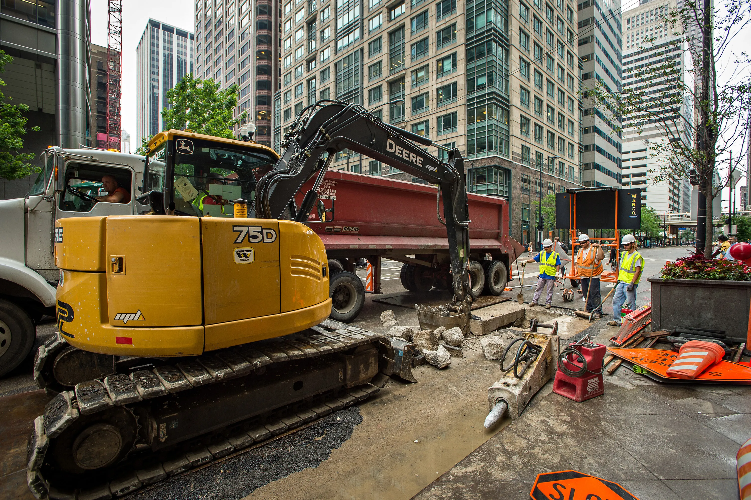 Road work in Chicago
